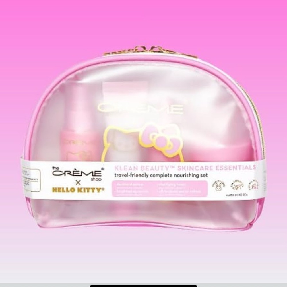 THE CRÈME SHOP X HELLO KITTY SKINCARE ESSENTIALS - KLEAN BEAUTY 4 PIECE SET NWT